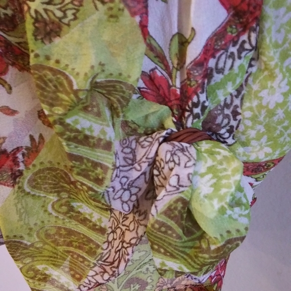 Airy Crinkle Gauze Side Knot Tunic - Picture 4 of 8